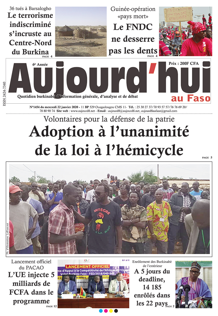 A la Une du 22 janvier 2020