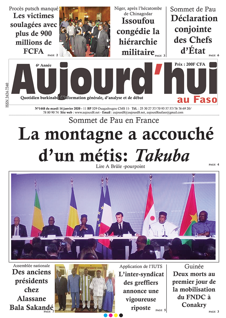 A la Une du 14 janvier 2020