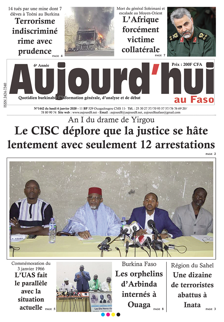 A la Une du 6 janvier 2020