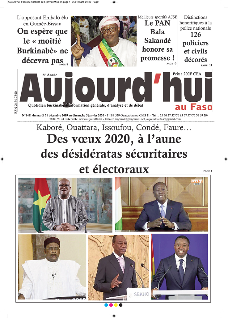 A la Une du 2 janvier 2020