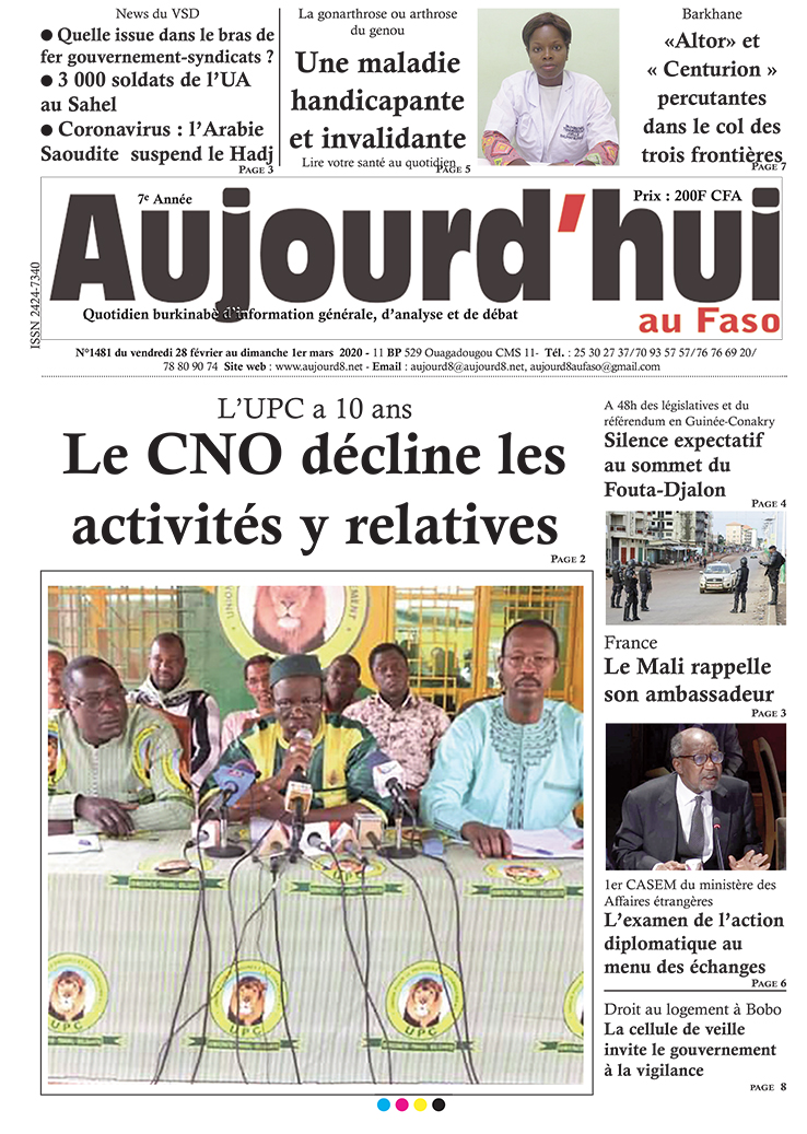 A la Une du 28 février 2020