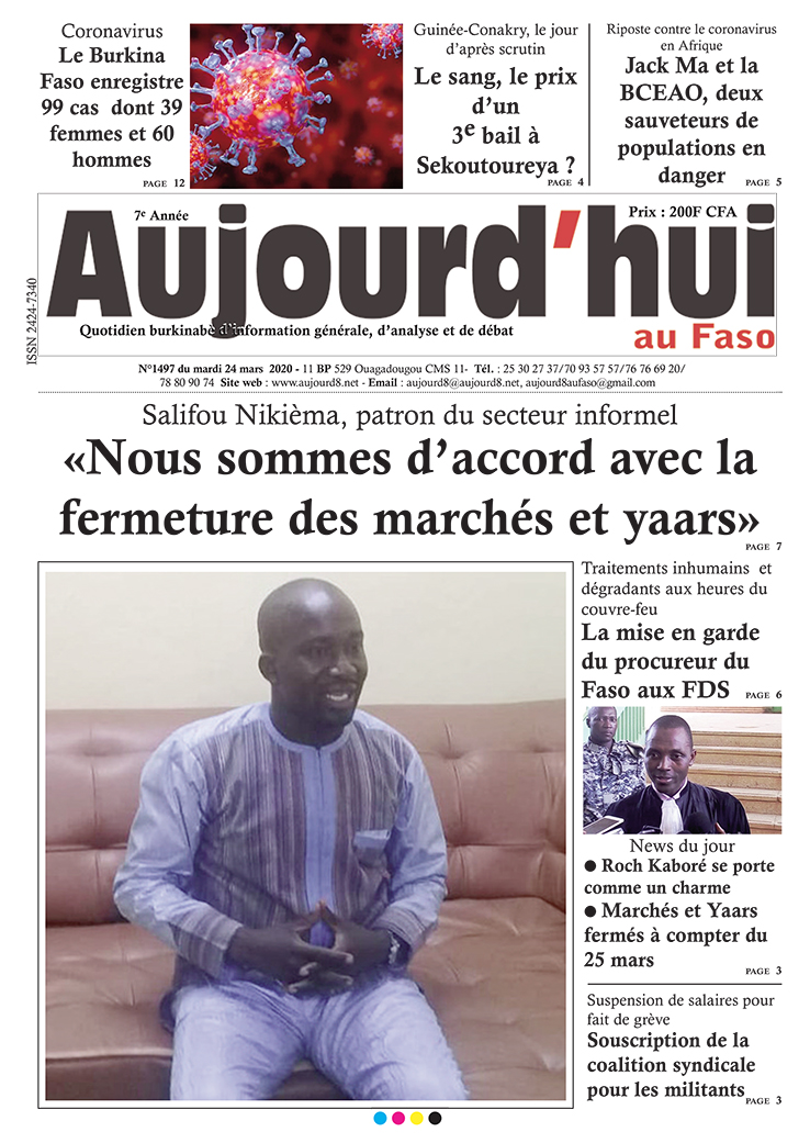 A la Une du 24 mars 2020