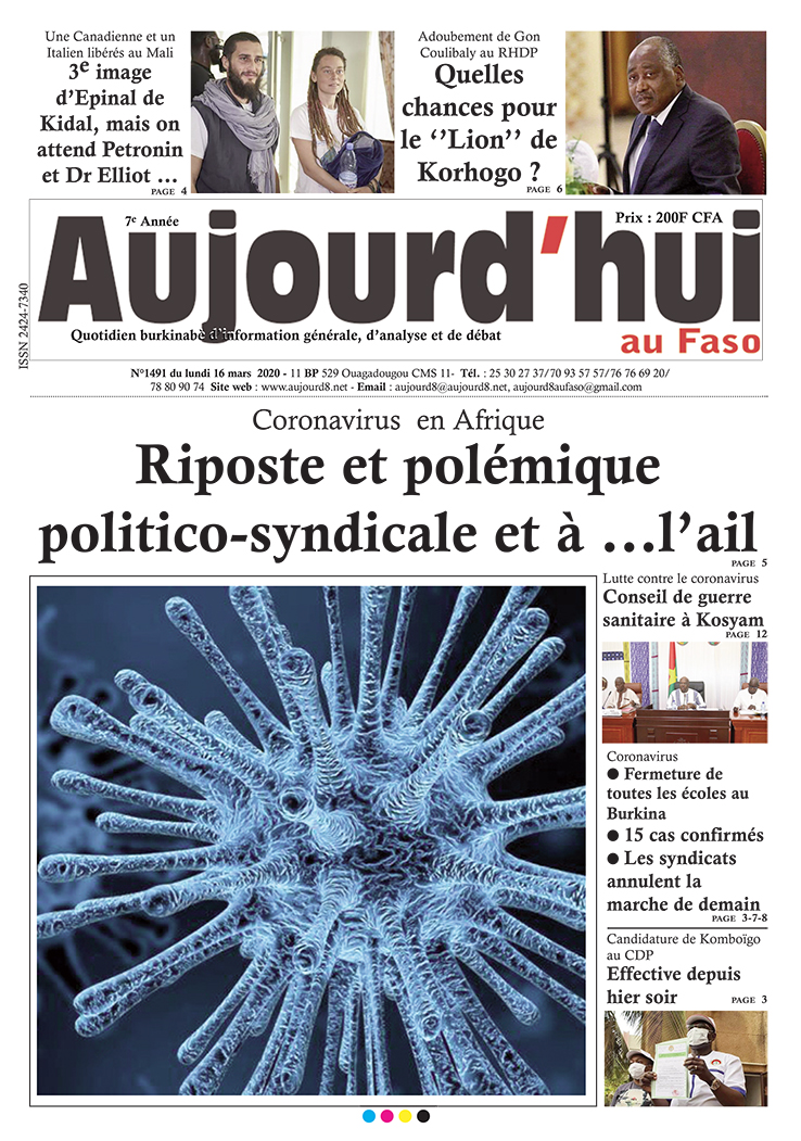 A la Une du 16 mars 2020