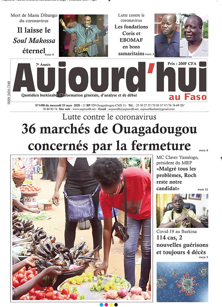 A la Une du 25 mars 2020