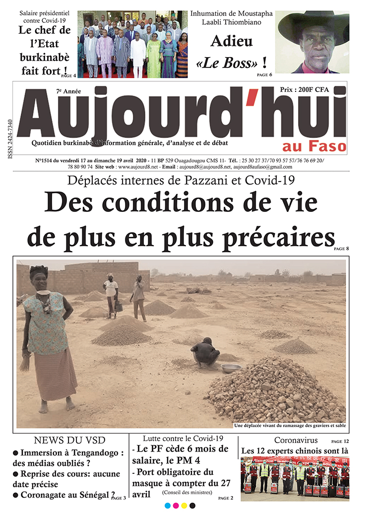 A la Une du 17 avril 2020