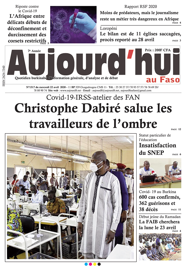 A la Une du 22 avril 2020