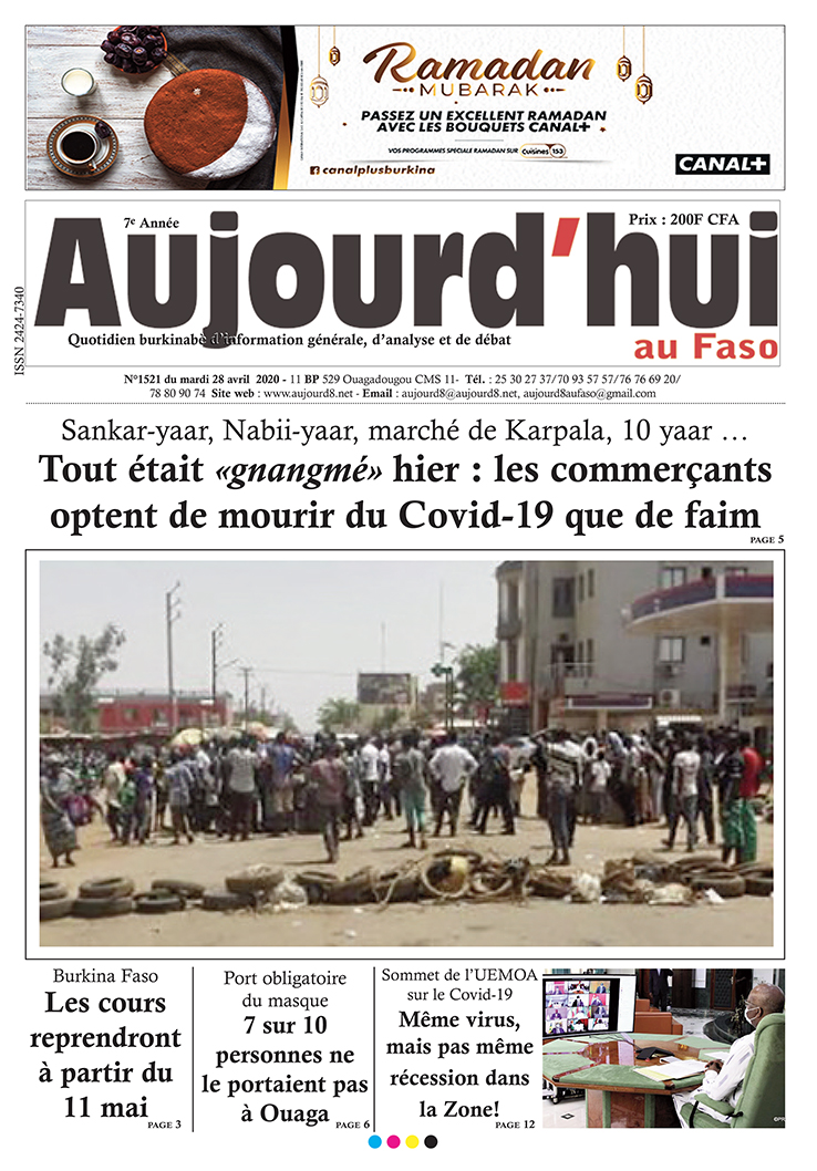 A la Une du 28 avril 2020