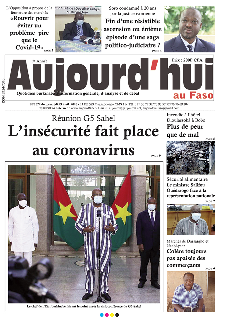 A la Une du 29 avril 2020