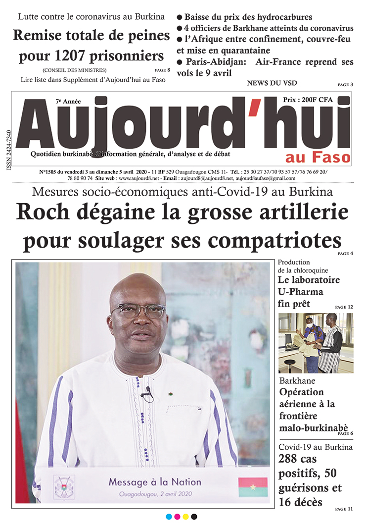 A la Une du 3 avril 2020