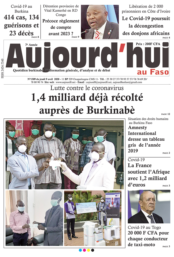 A la Une du 9 avril 2020