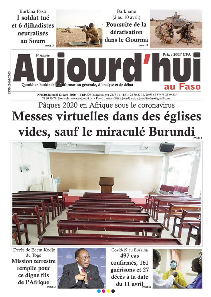 A la Une du 13 avril 2020