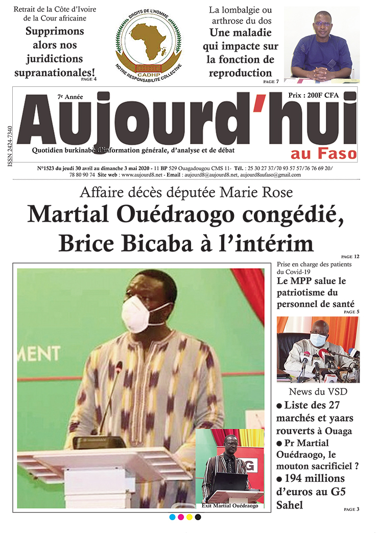 A la Une du 30 avril 2020