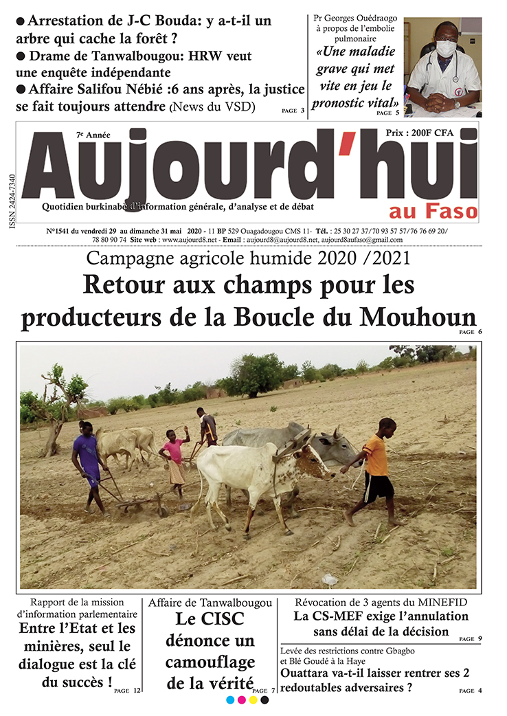 A la Une du 29 mai 2020