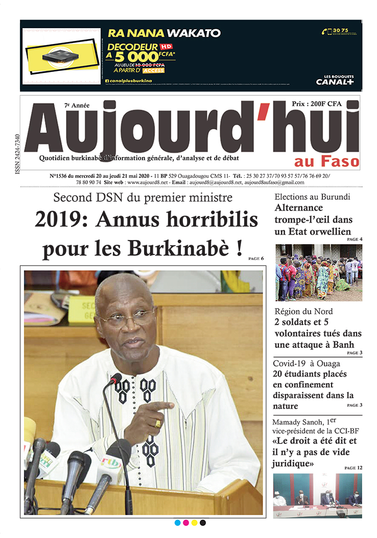 A la Une du 20 mai 2020