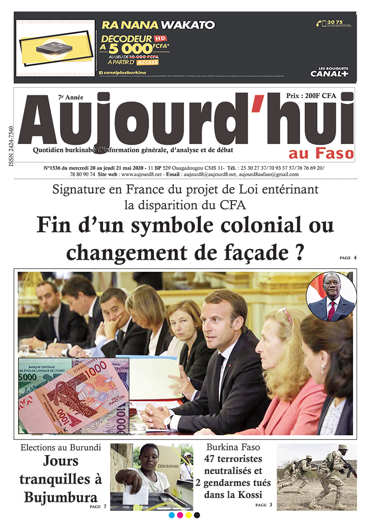 A la Une du 21 mai 2020