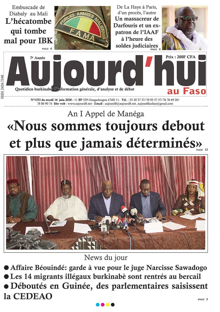 A la Une du 16 juin 2020