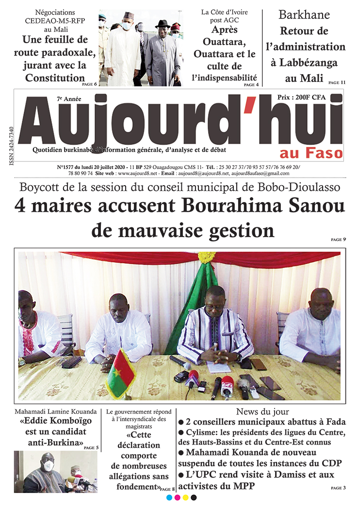 A la Une du 20 juillet 2020