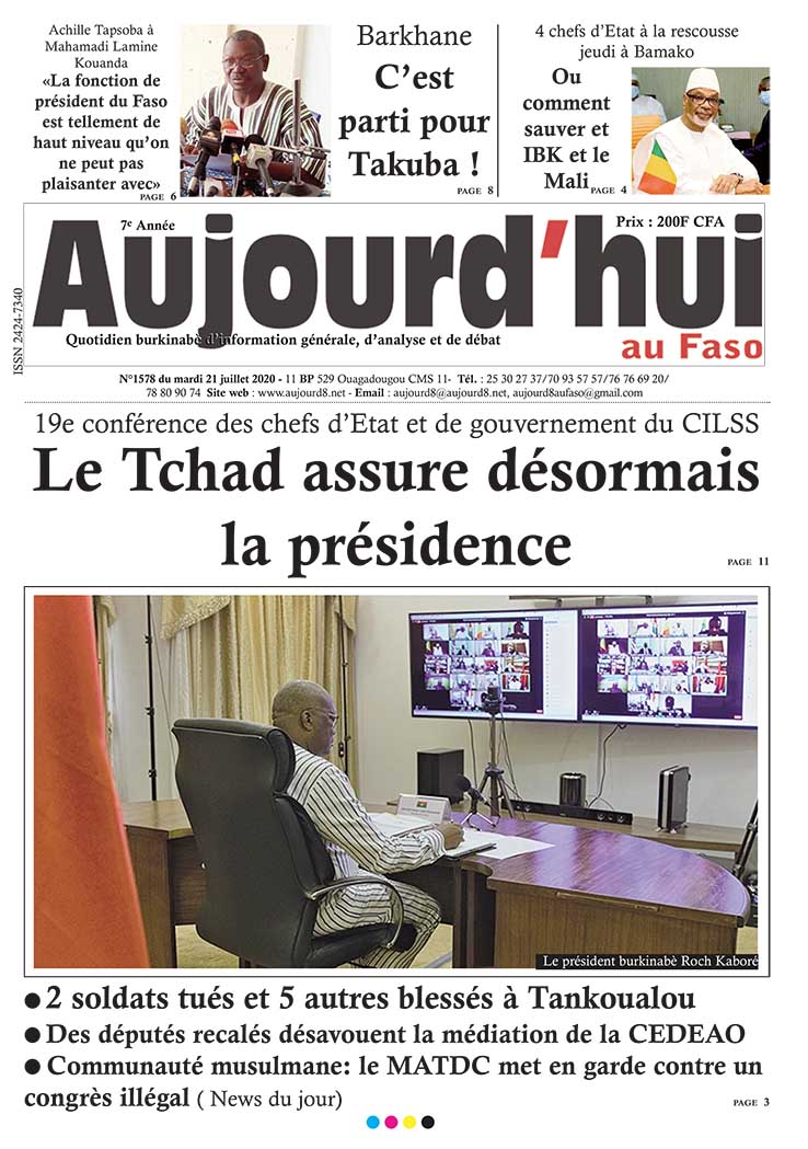 A la Une du 21 juillet 2020