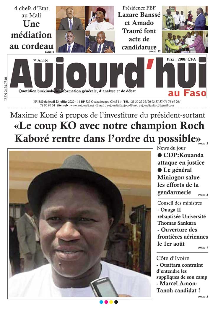 A la Une du 23 juillet 2020