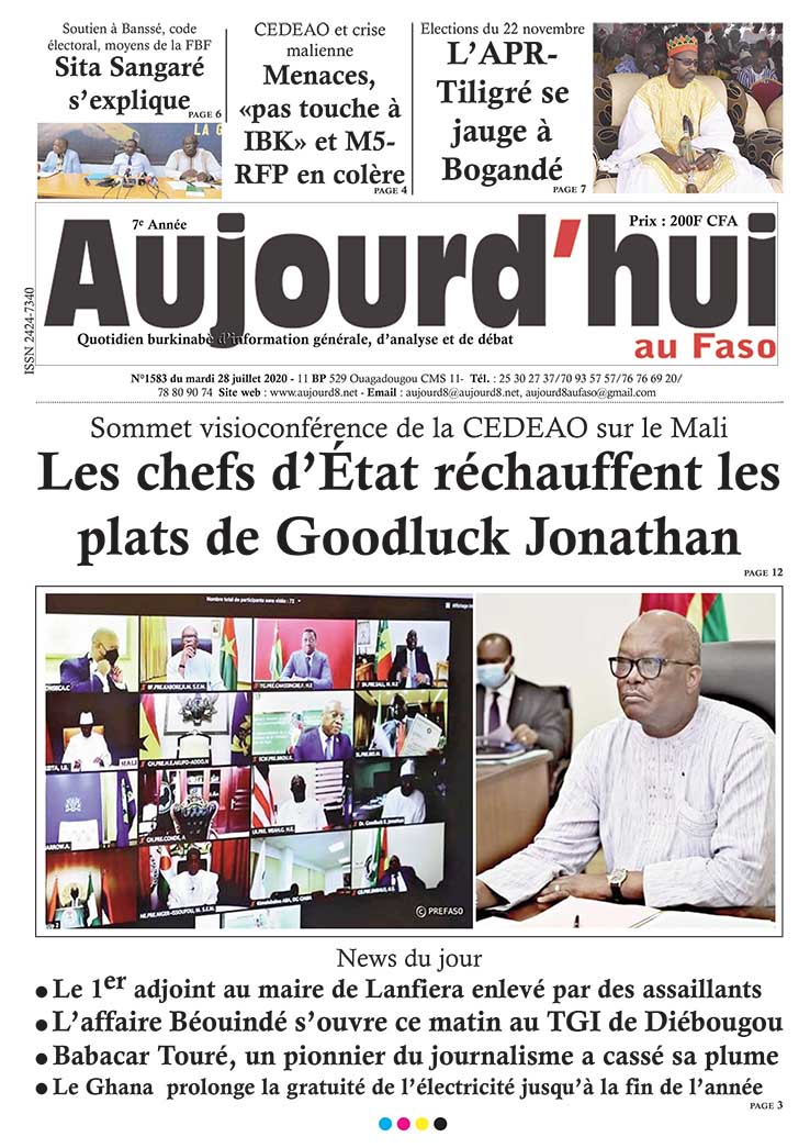 A la Une du 28 juillet 2020