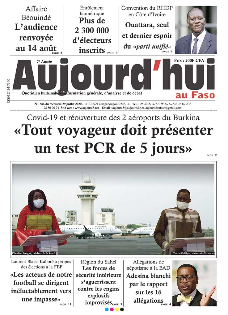 A la Une du 29 juillet 2020