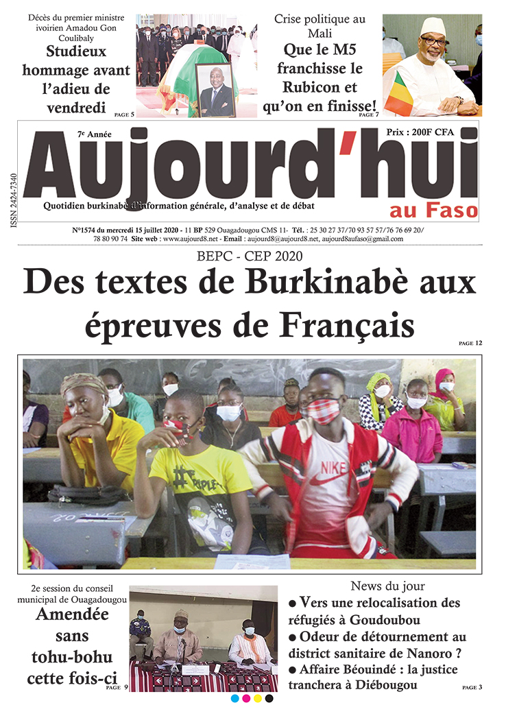 A la Une du 15 juillet 2020