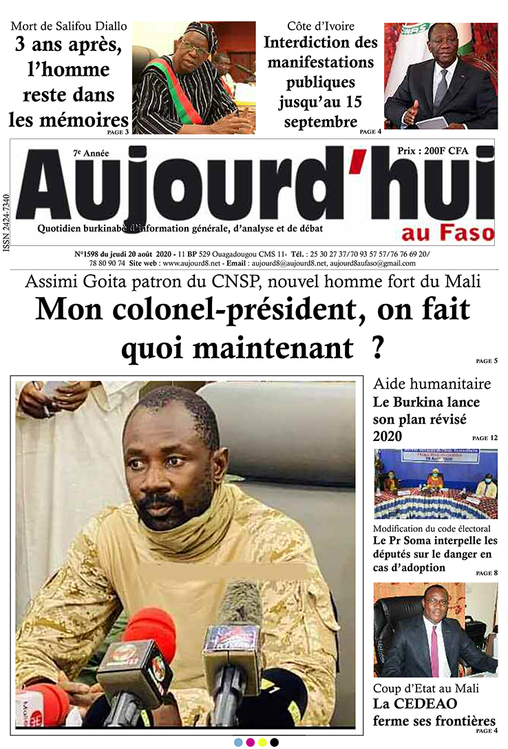 A la Une du 20 août 2020