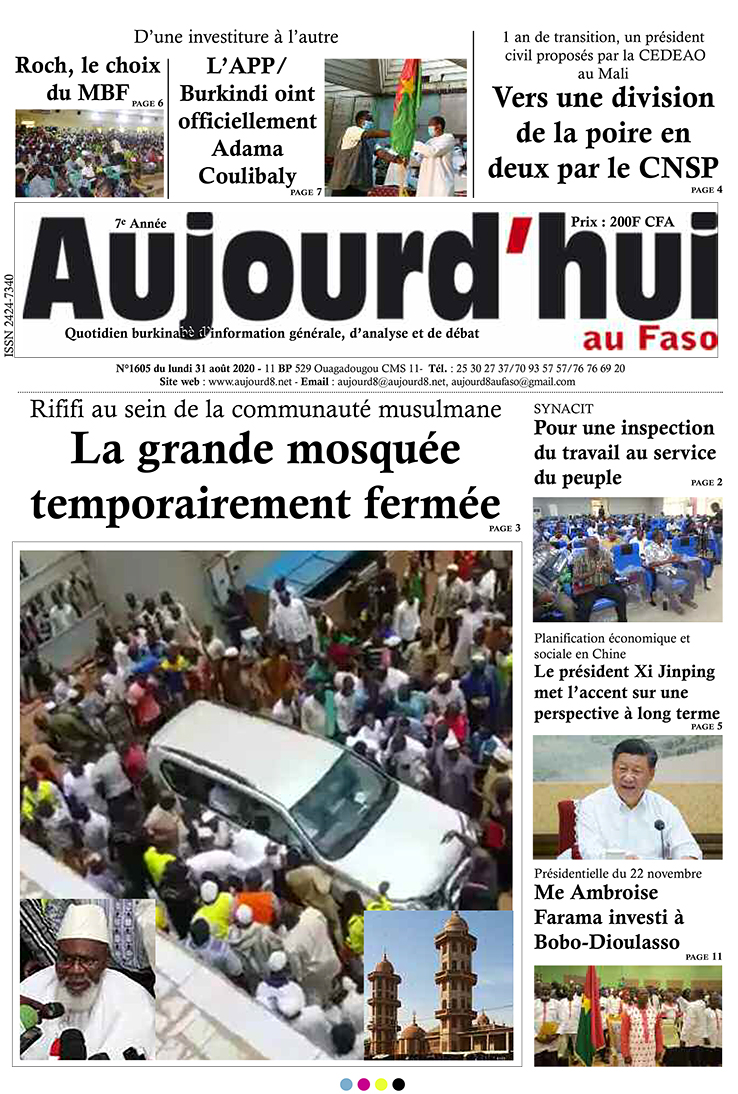 A la Une du 31 août 2020