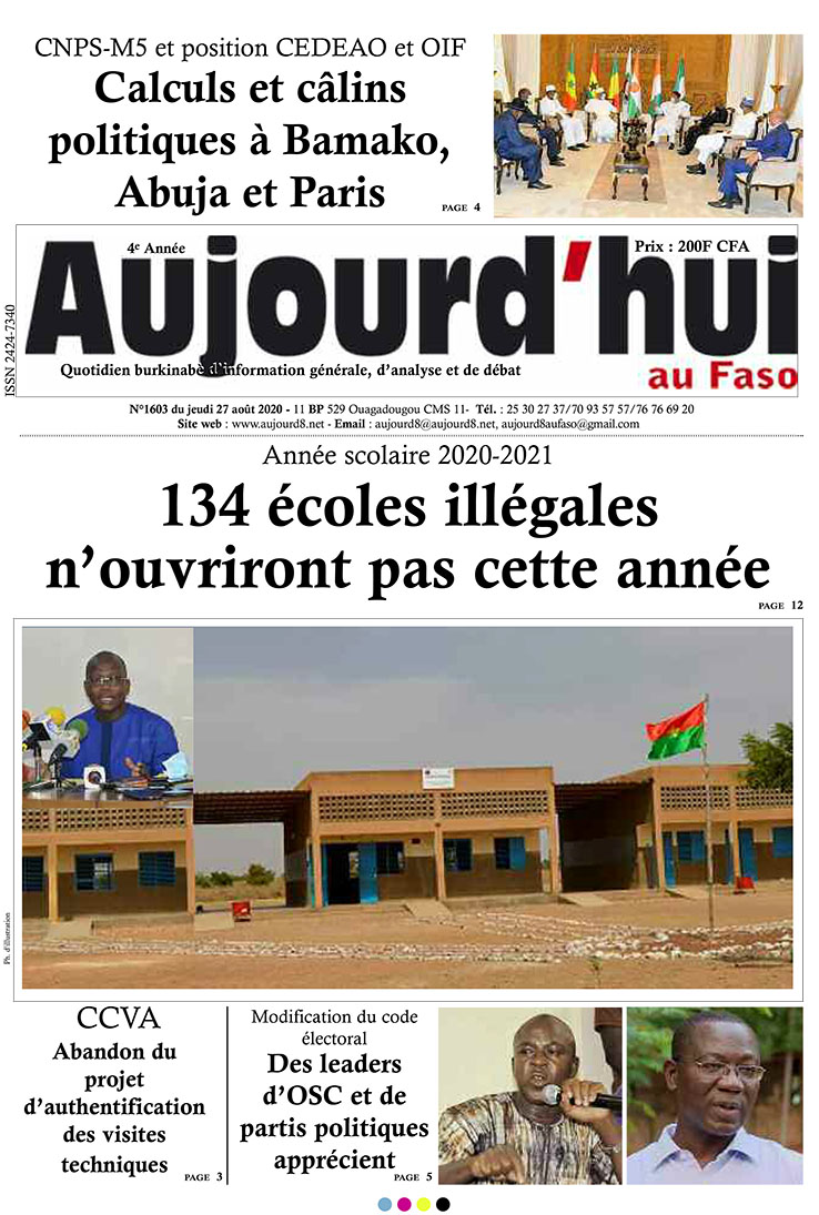 A la Une du 27 août 2020