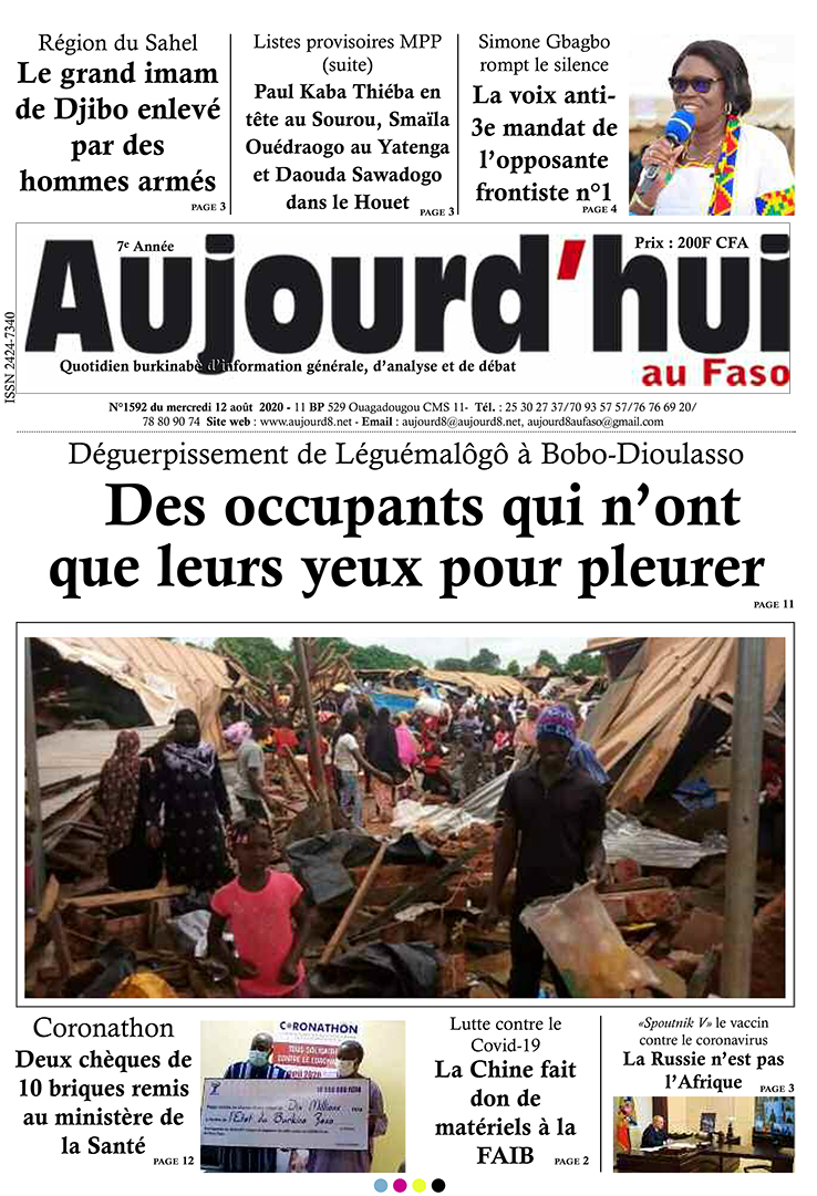 A la Une du 12 août 2020