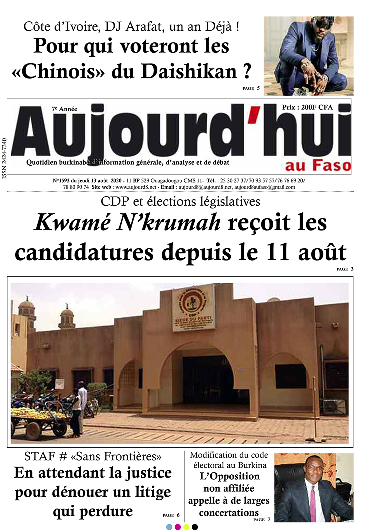 A la Une du 13 août 2020