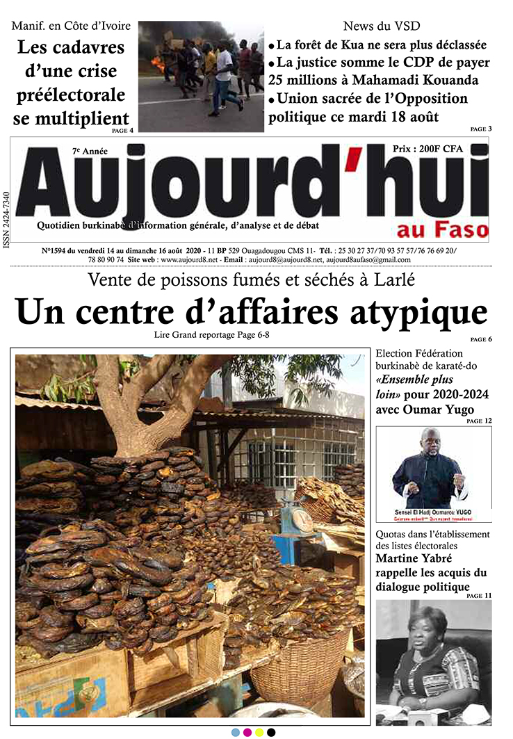 A la Une du 14 août 2020