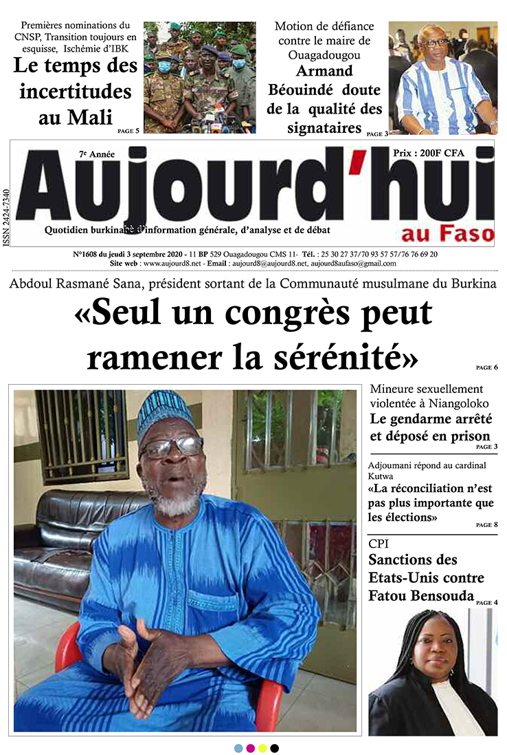 A la Une du 3 septembre 2020