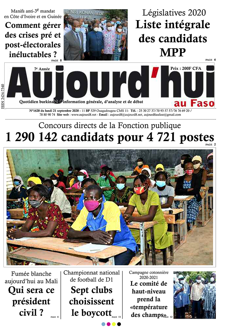 A la Une du 21 septembre 2020