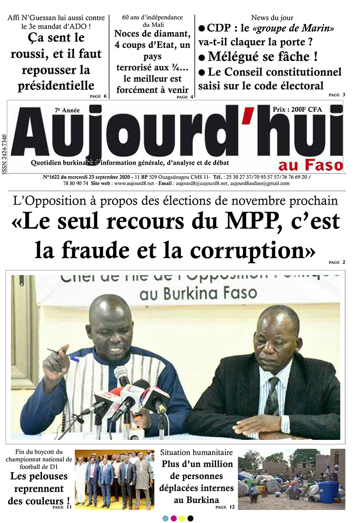 A la Une du 23 septembre 2020