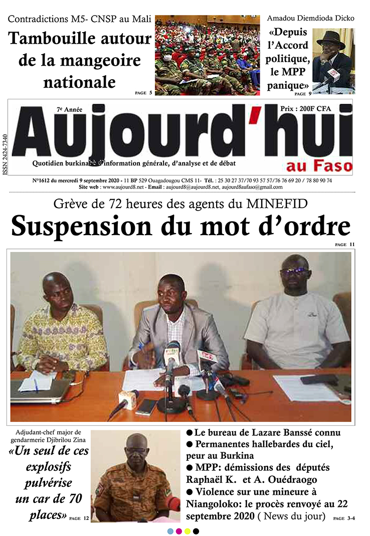 A la Une du 9 septembre 2020