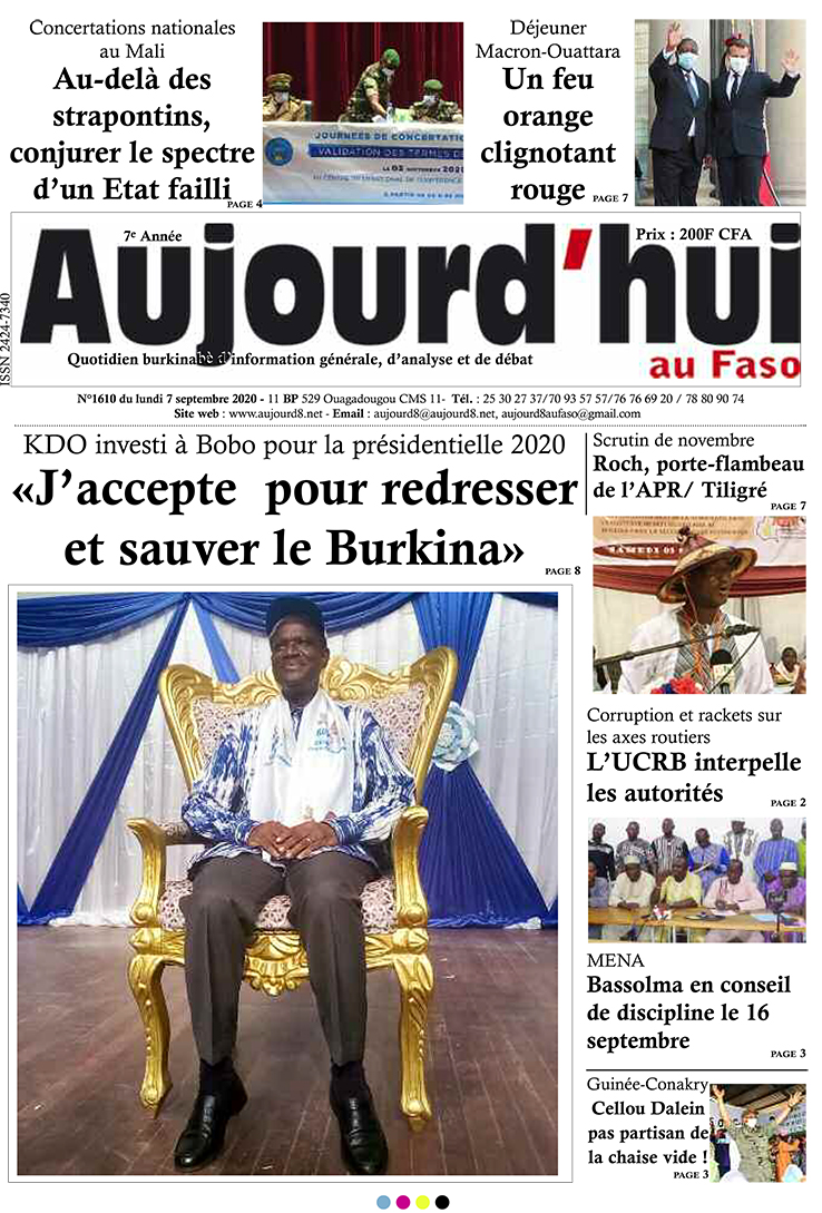 A la Une du 7 septembre 2020