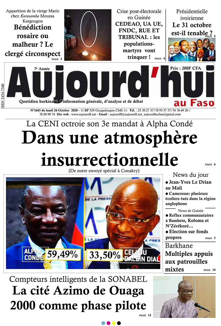 A la Une du 26 octobre 2020