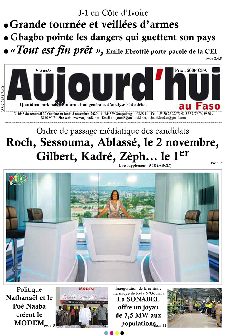 A la Une du 30 octobre 2020