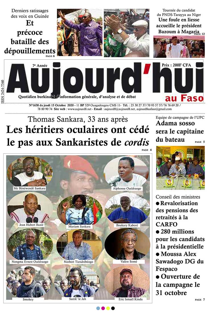 A la Une du 15 octobre 2020