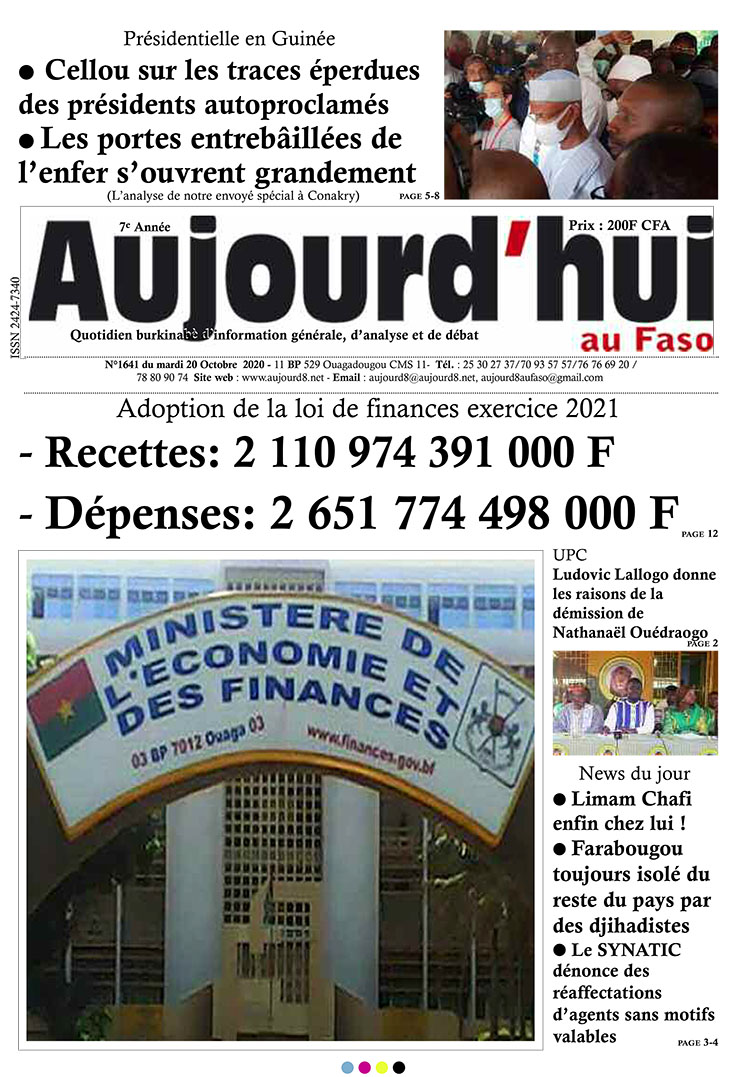 A la Une du 20 octobre 2020