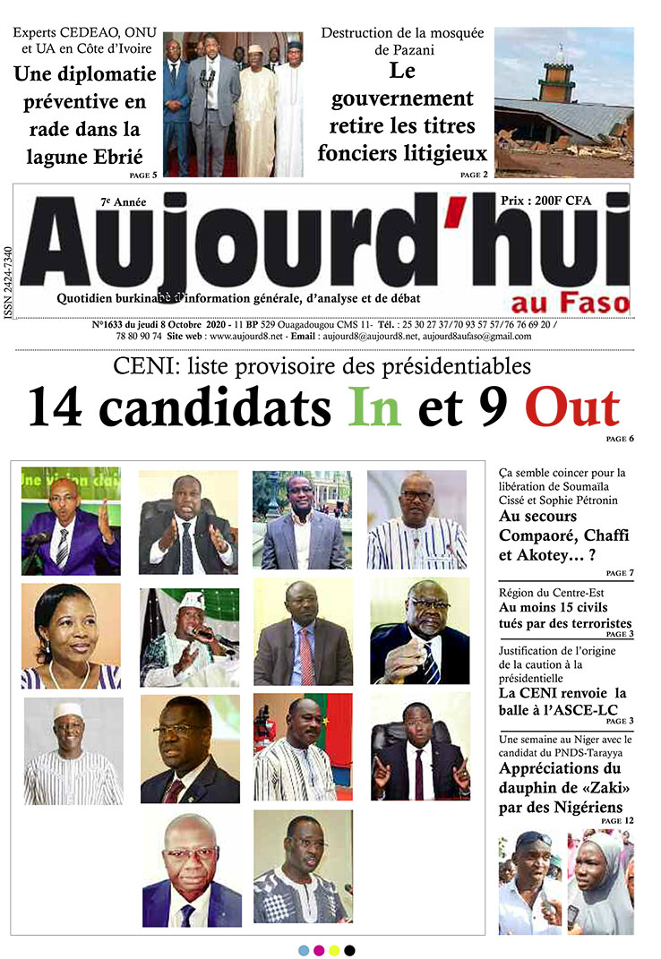 A la Une du 8 octobre 2020