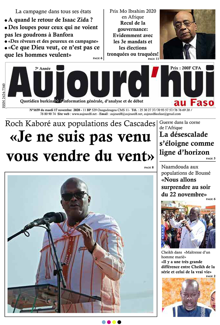 A la Une du 17 novembre 2020