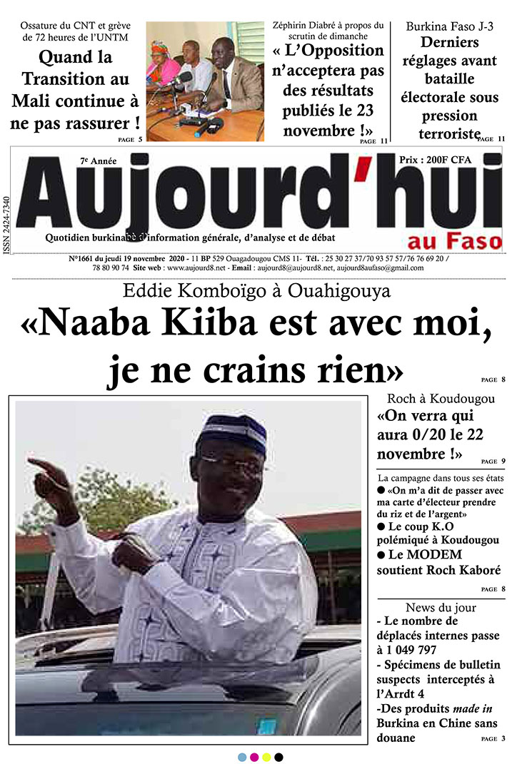 A la Une du 19 novembre 2020