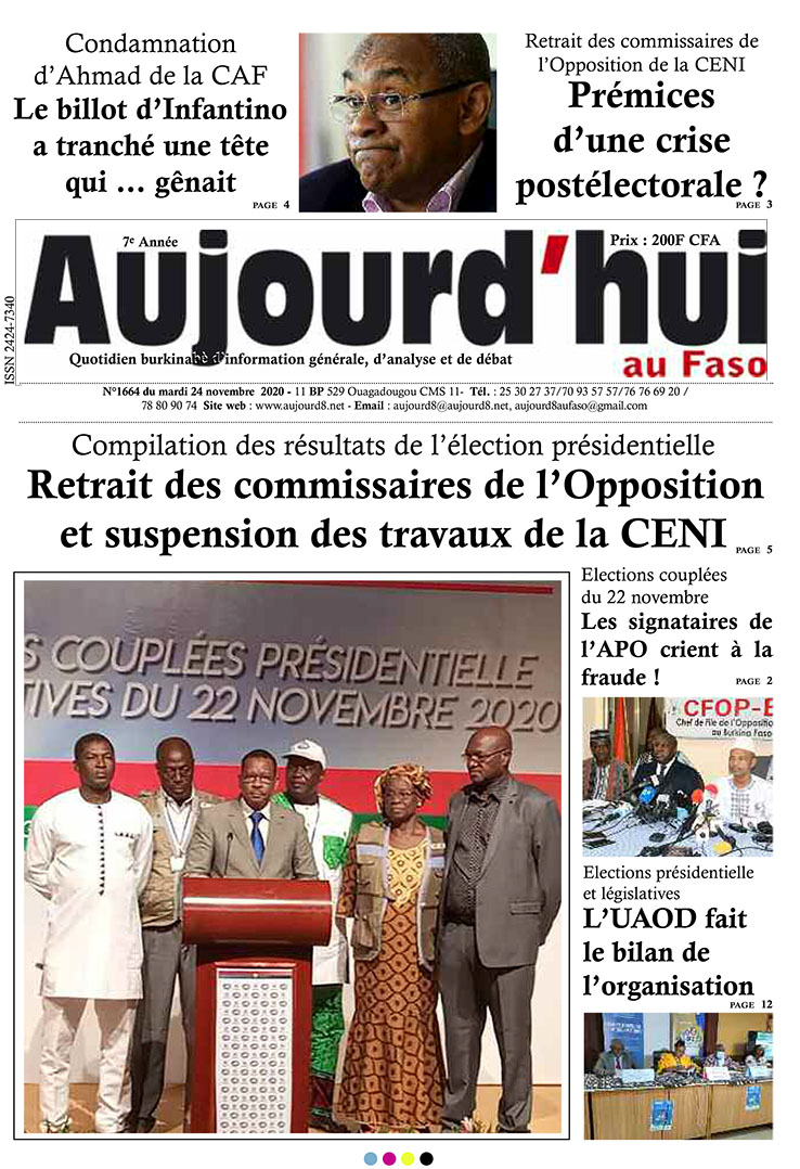 A la Une du 24 novembre 2020