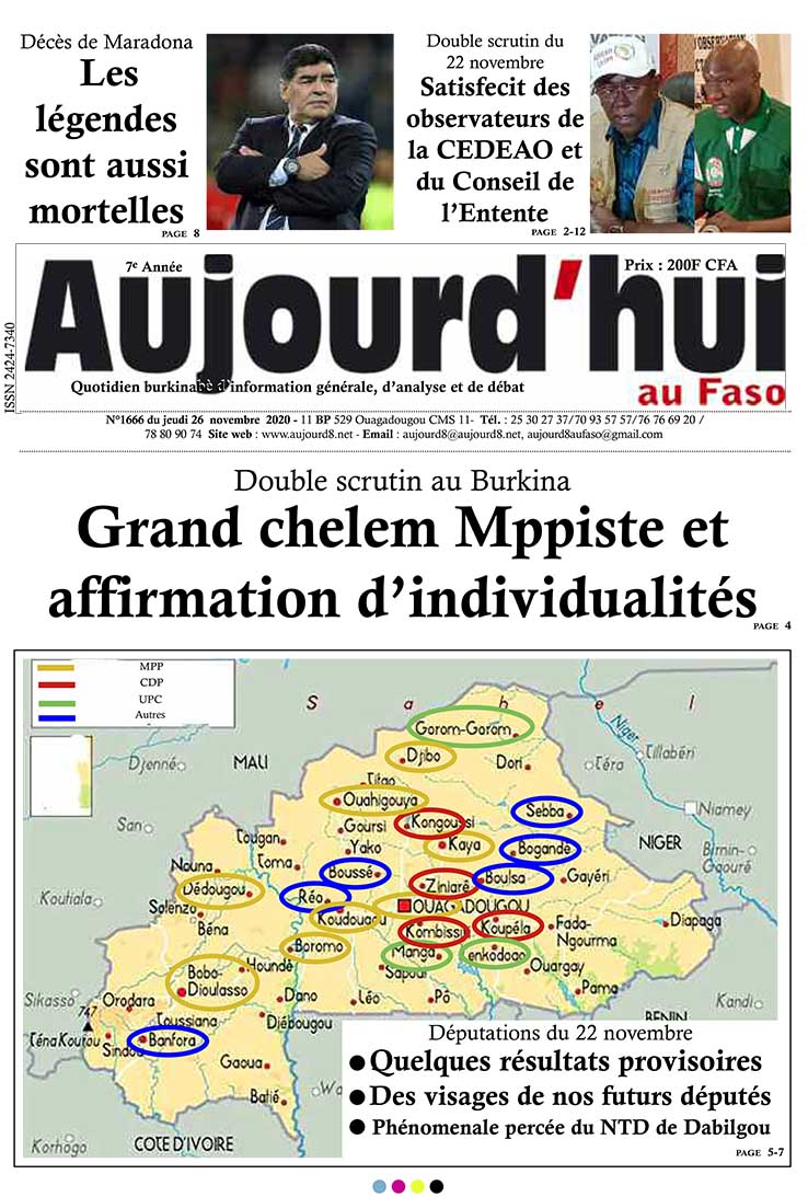 A la Une du 26 novembre 2020