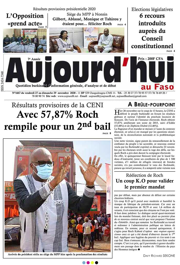 A la Une du 27 novembre 2020