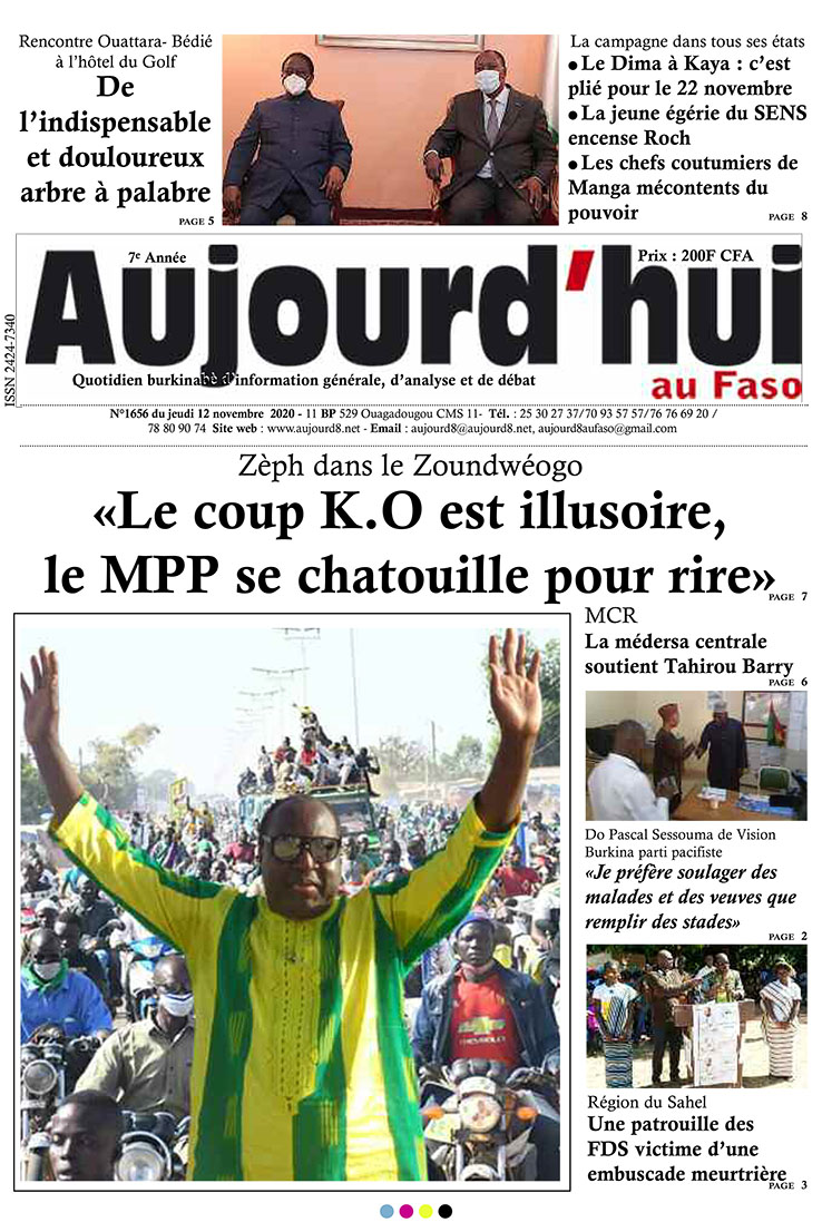 A la Une du 12 novembre 2020