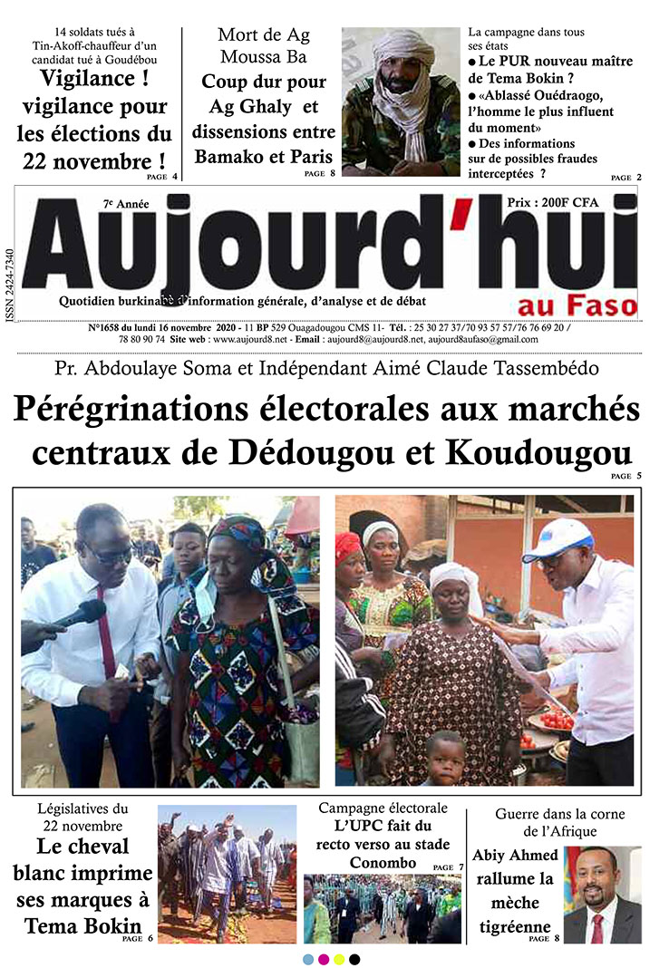 A la Une du 16 novembre 2020