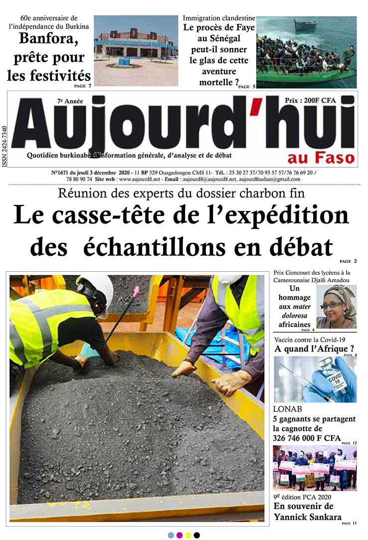 A la Une du 3 décembre 2020